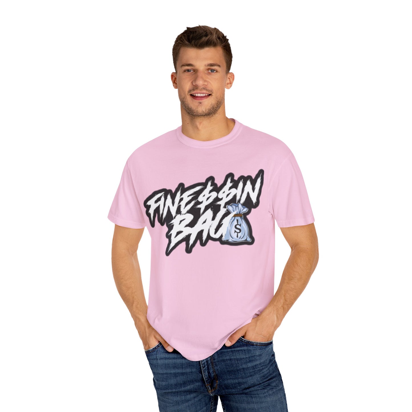 Finessin Bags Men’s Pink Black & White T-Shirt