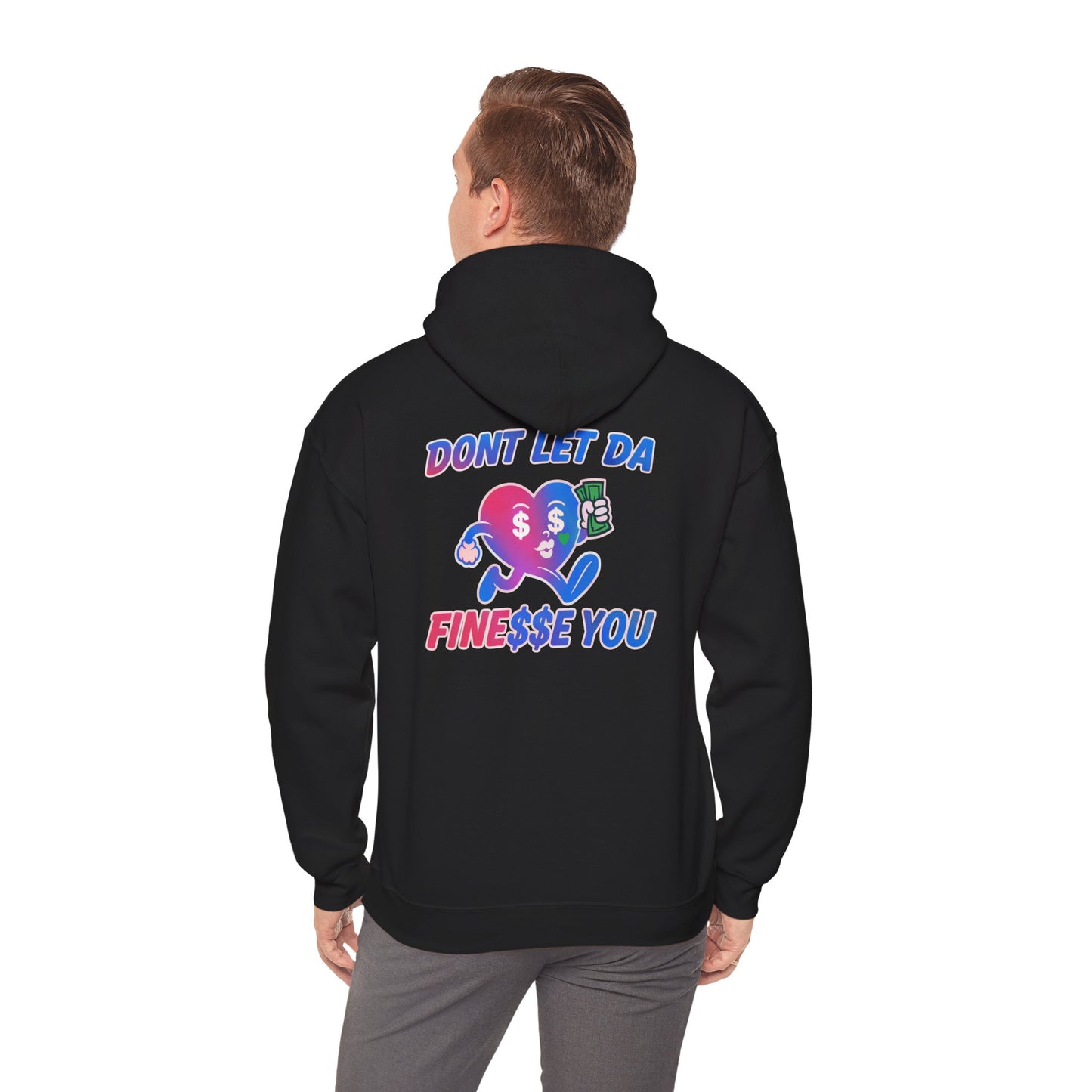 Finessin Bags Woman’s Black, Pink & Blue Heavy Blend™ Hooded Sweatshirt V-DAY EDITION