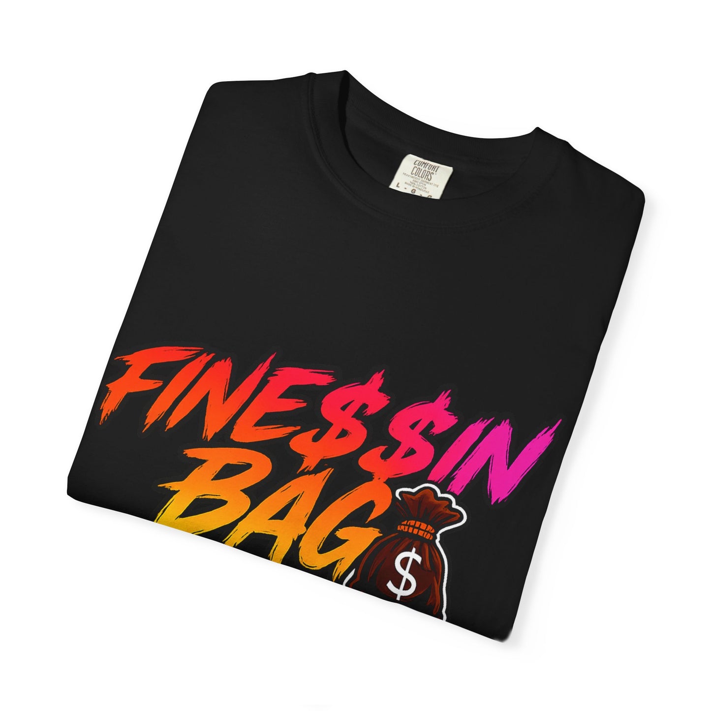 Finessin Bags Men’s Black Orange White & Brown T-Shirt