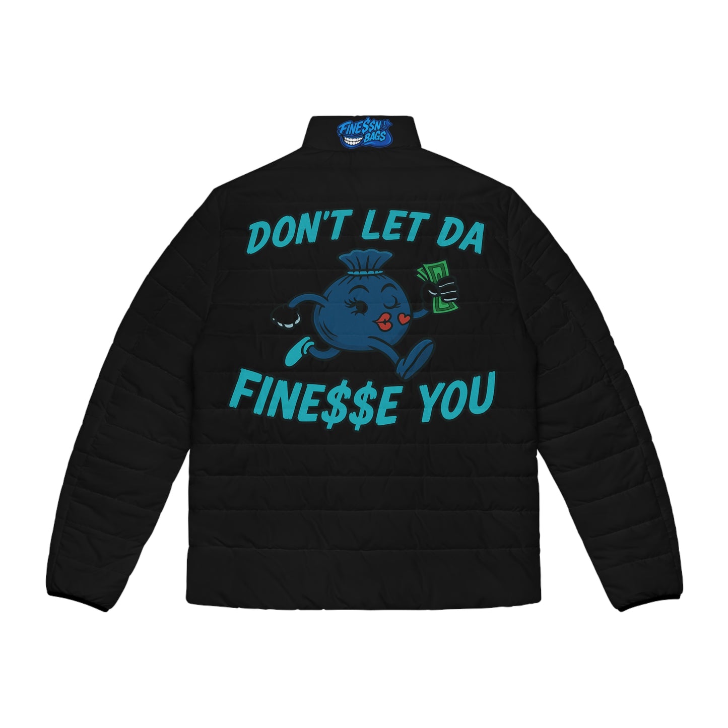 Finessin Bags Women’s Black & Blue Puffer Jacket