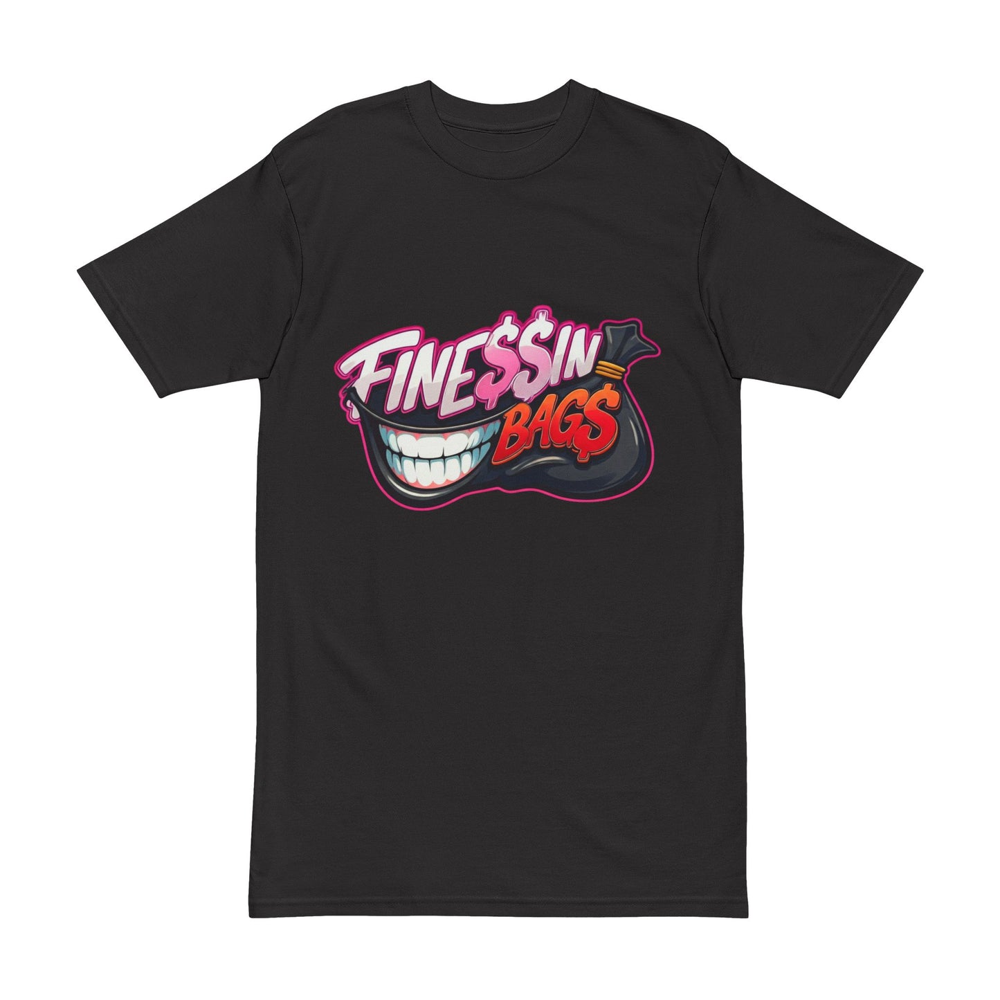 Finessin Bags Men's Black Pink & Red T-Shirt