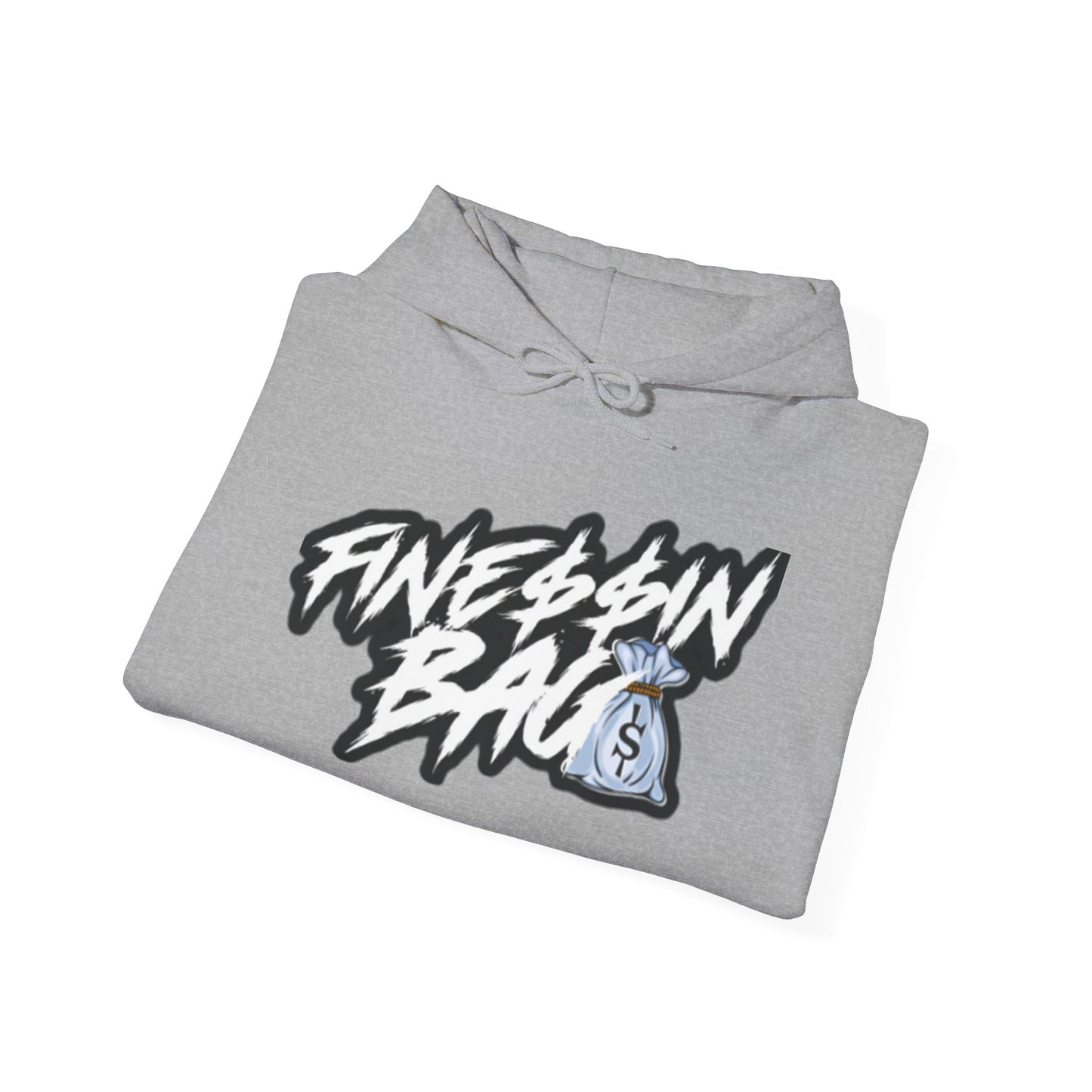 Finessin Bags Men’s Gray Black & White Hooded Sweatshirt