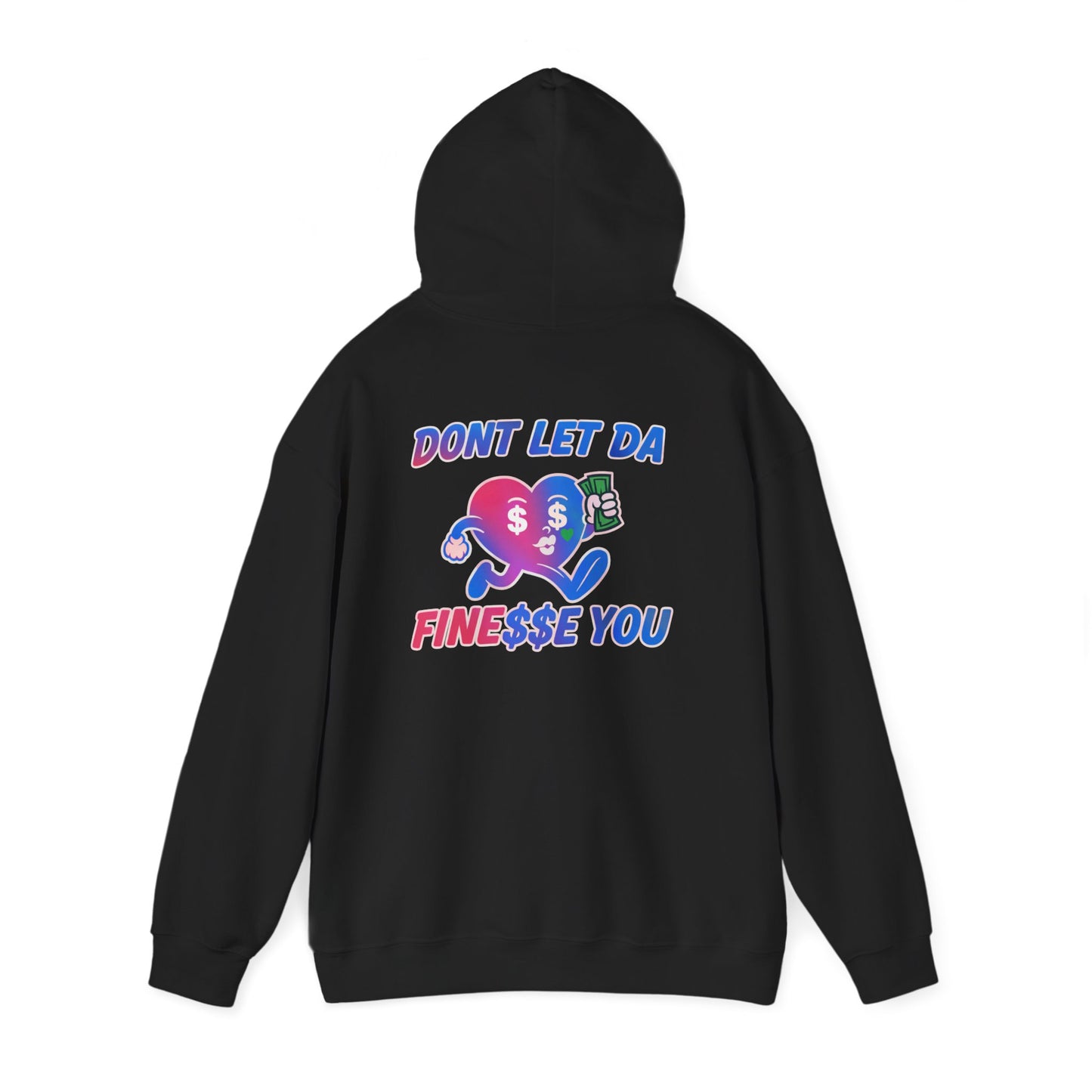 Finessin Bags Woman’s Black, Pink & Blue Heavy Blend™ Hooded Sweatshirt V-DAY EDITION