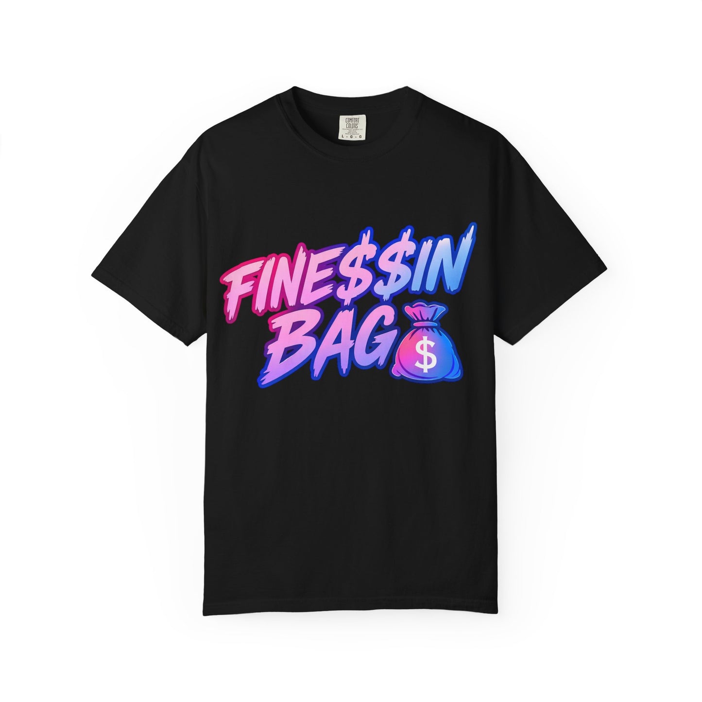 Finessin Bags Women’s Black Pink & Blue T-Shirt