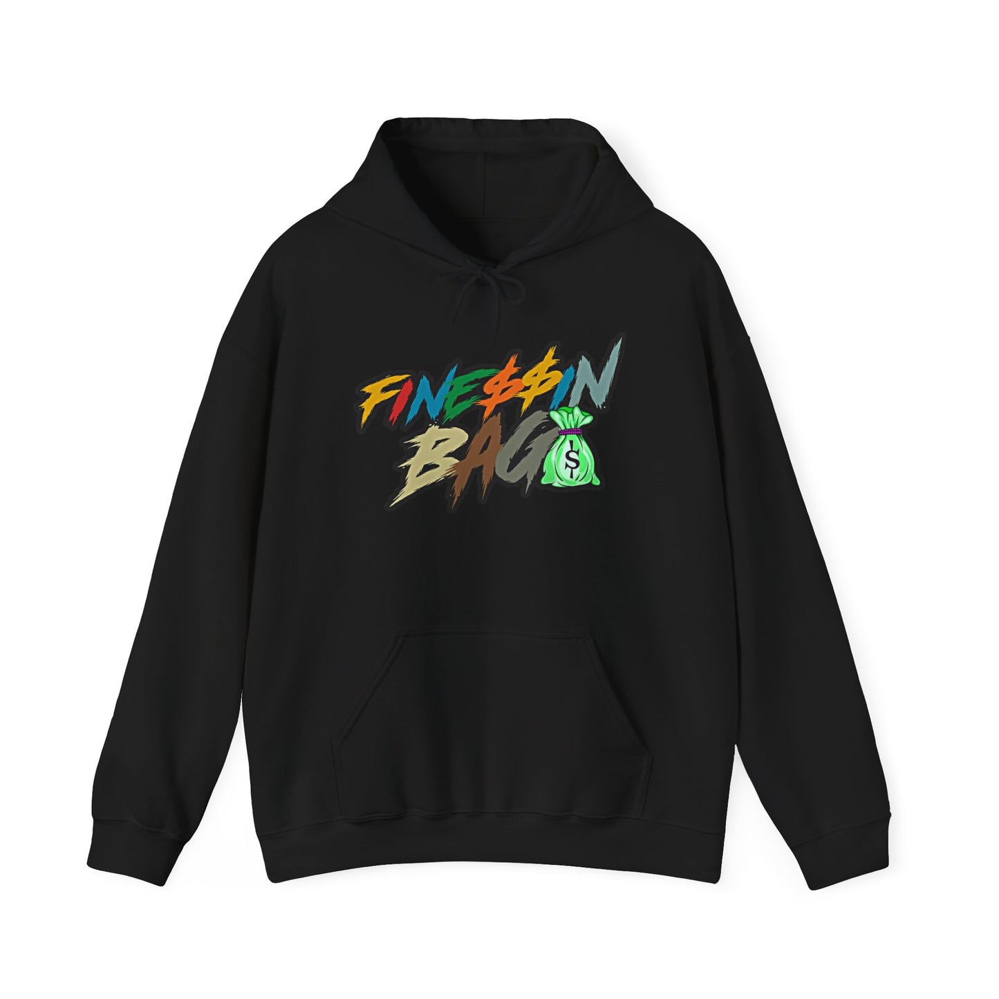 Finessin Bags Women’s Multi-Colored Black Hooded Sweatshirt