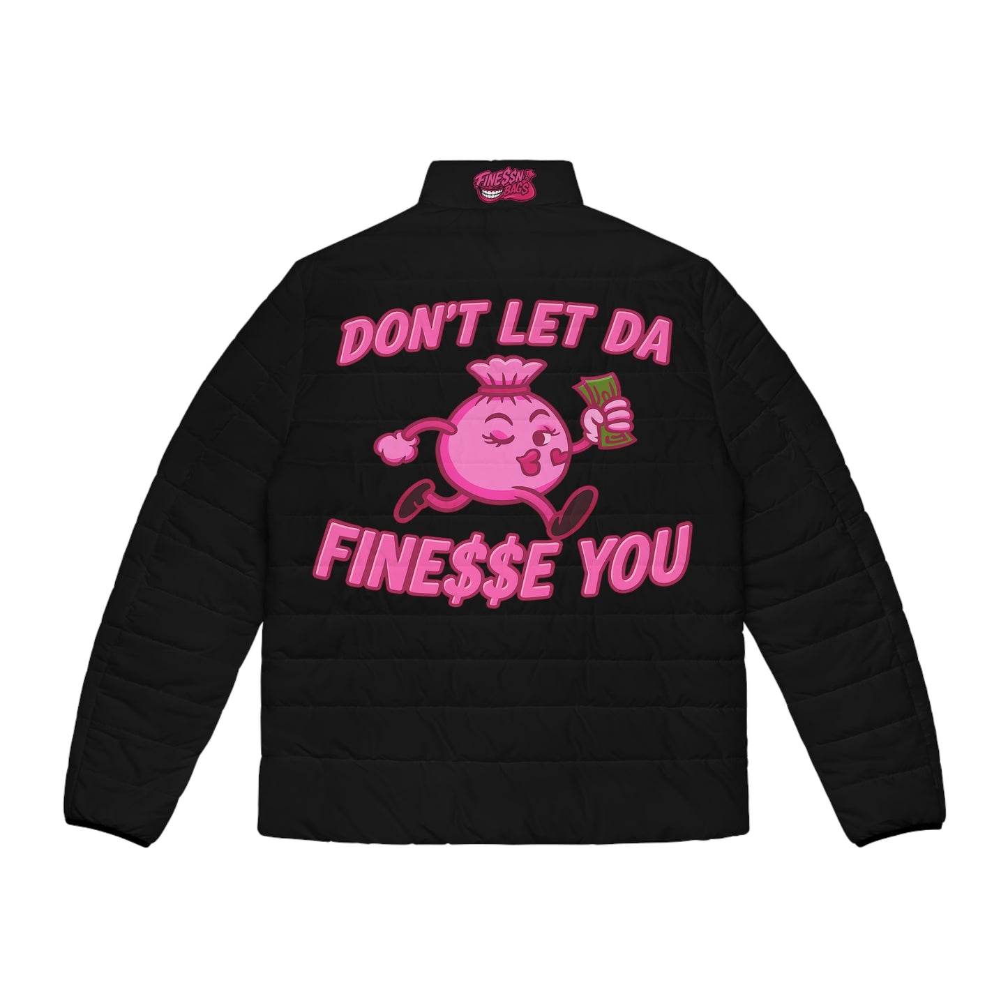 Finessin Bags Women’s Black & Pink Puffer Jacket