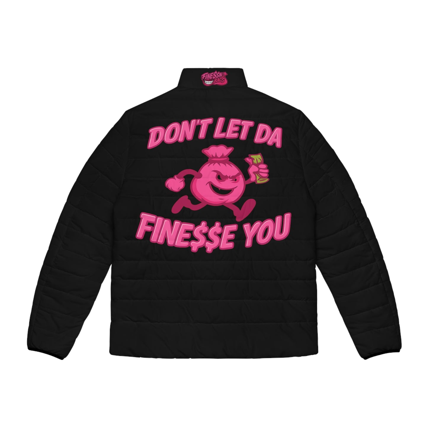 Finessin Bags Men’s Black & Pink Puffer Jacket
