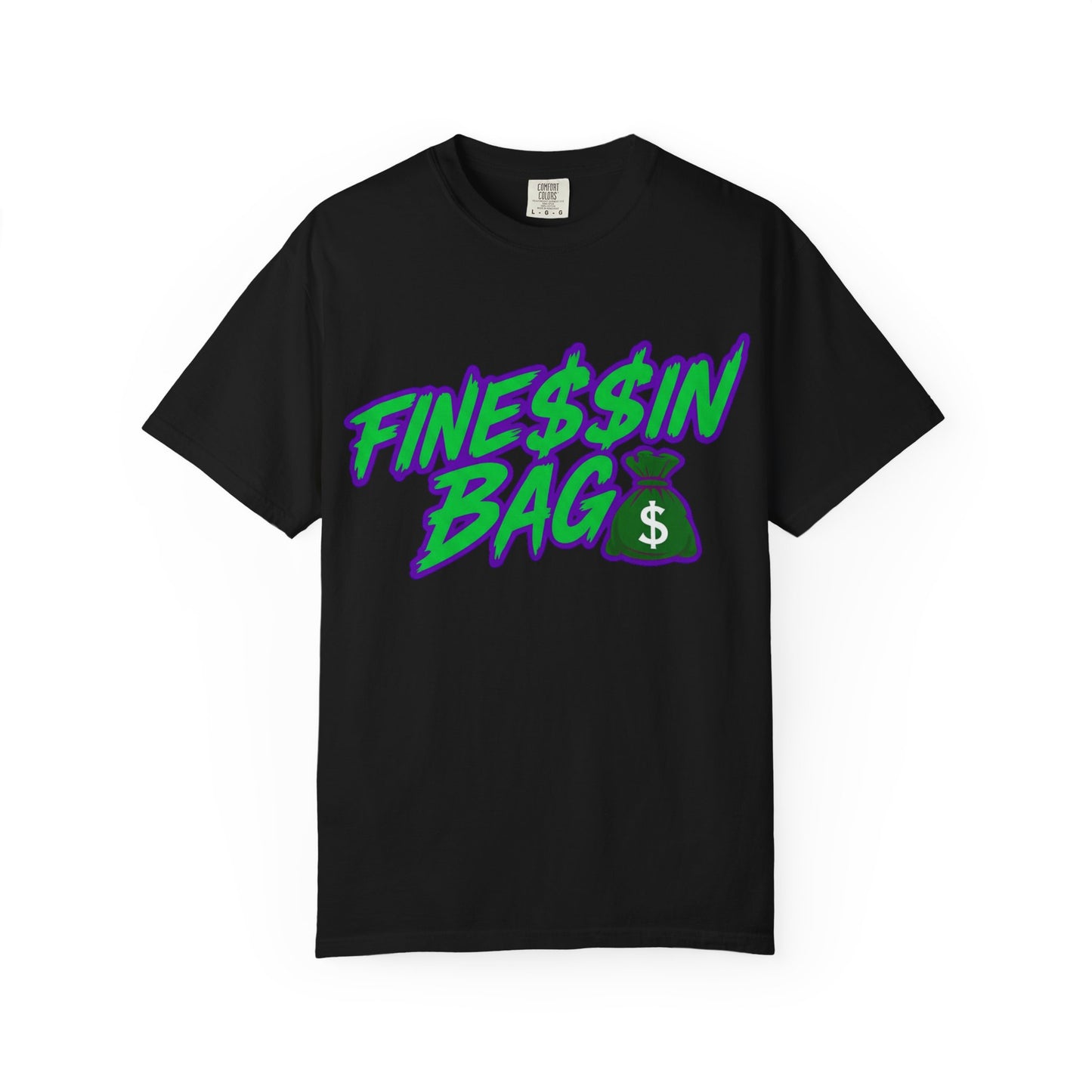 Finessin Bags Men’s Black Purple & Green T-Shirt