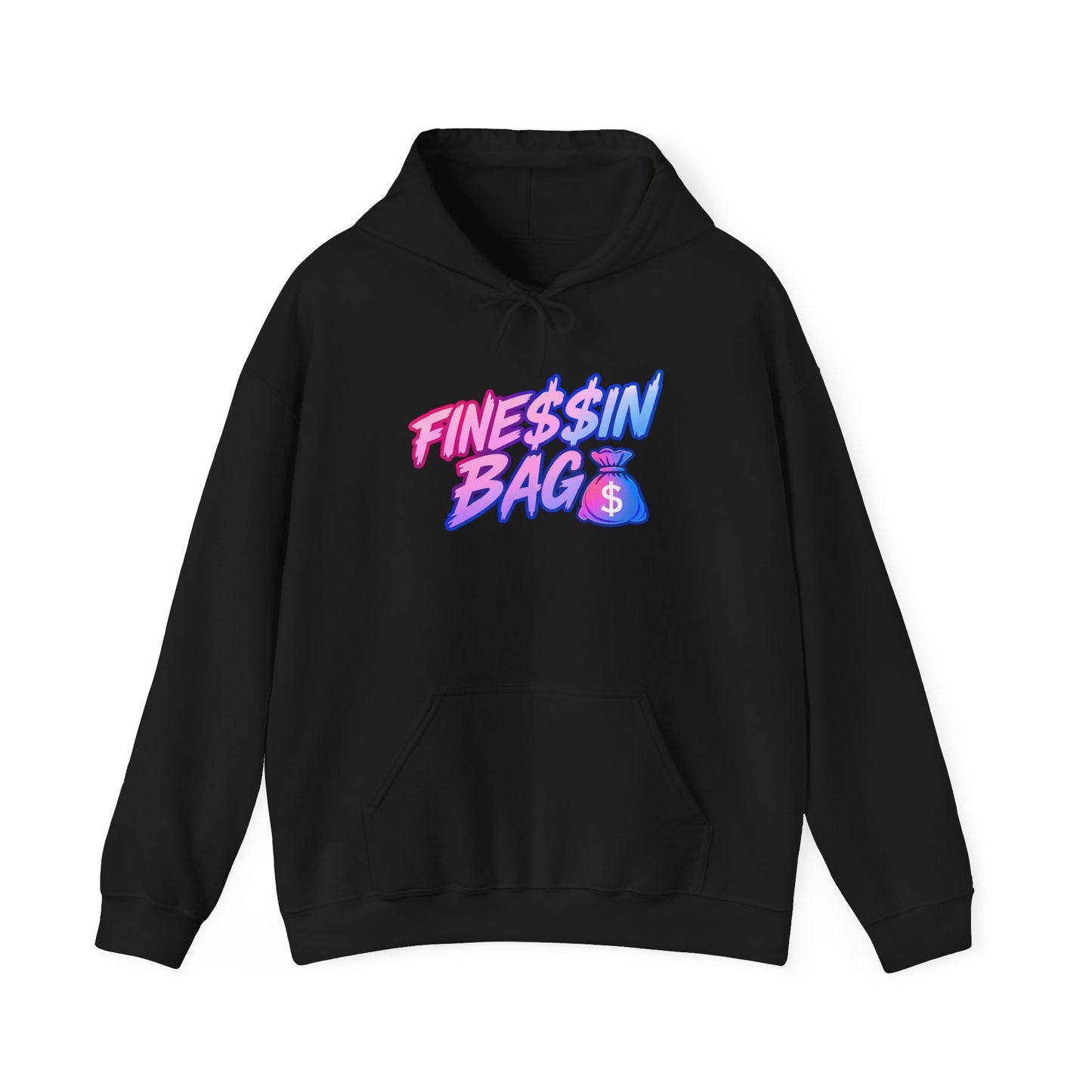 Finessin Bags Woman’s Black, Pink & Blue Heavy Blend™ Hooded Sweatshirt V-DAY EDITION