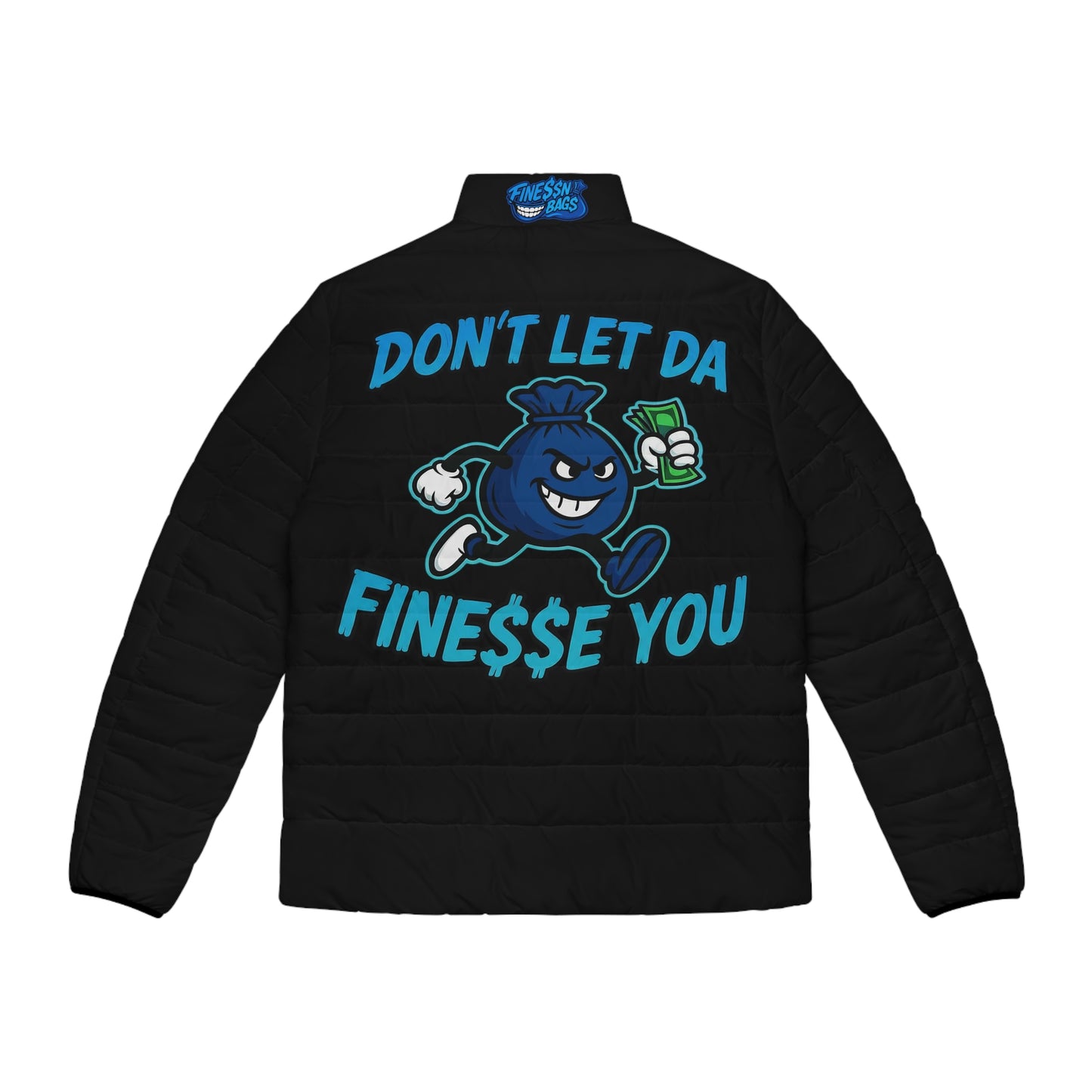 Finessin Bags Men’s Black & Blue Puffer Jacket