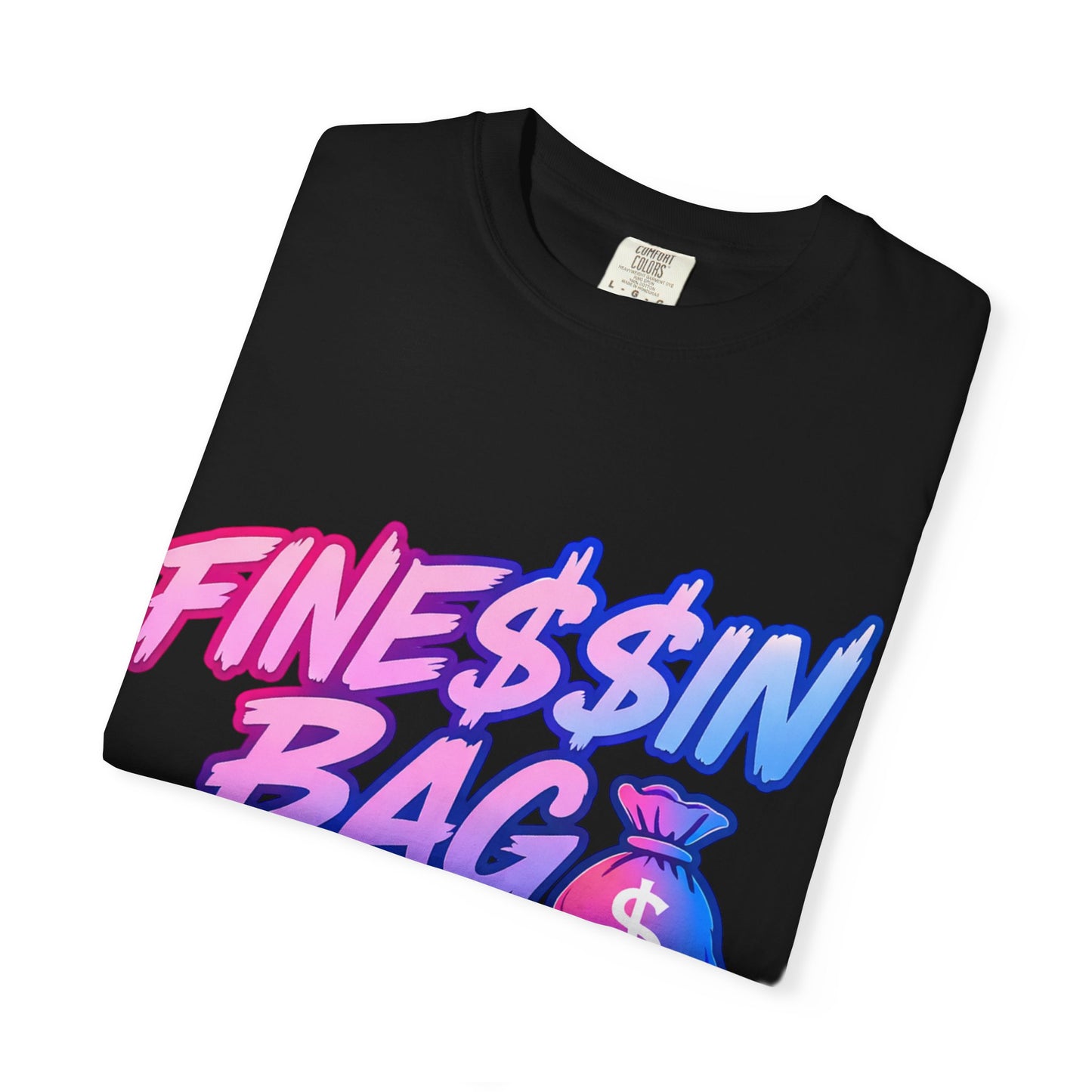 Finessin Bags Men’s Black Pink & Blue T-Shirt