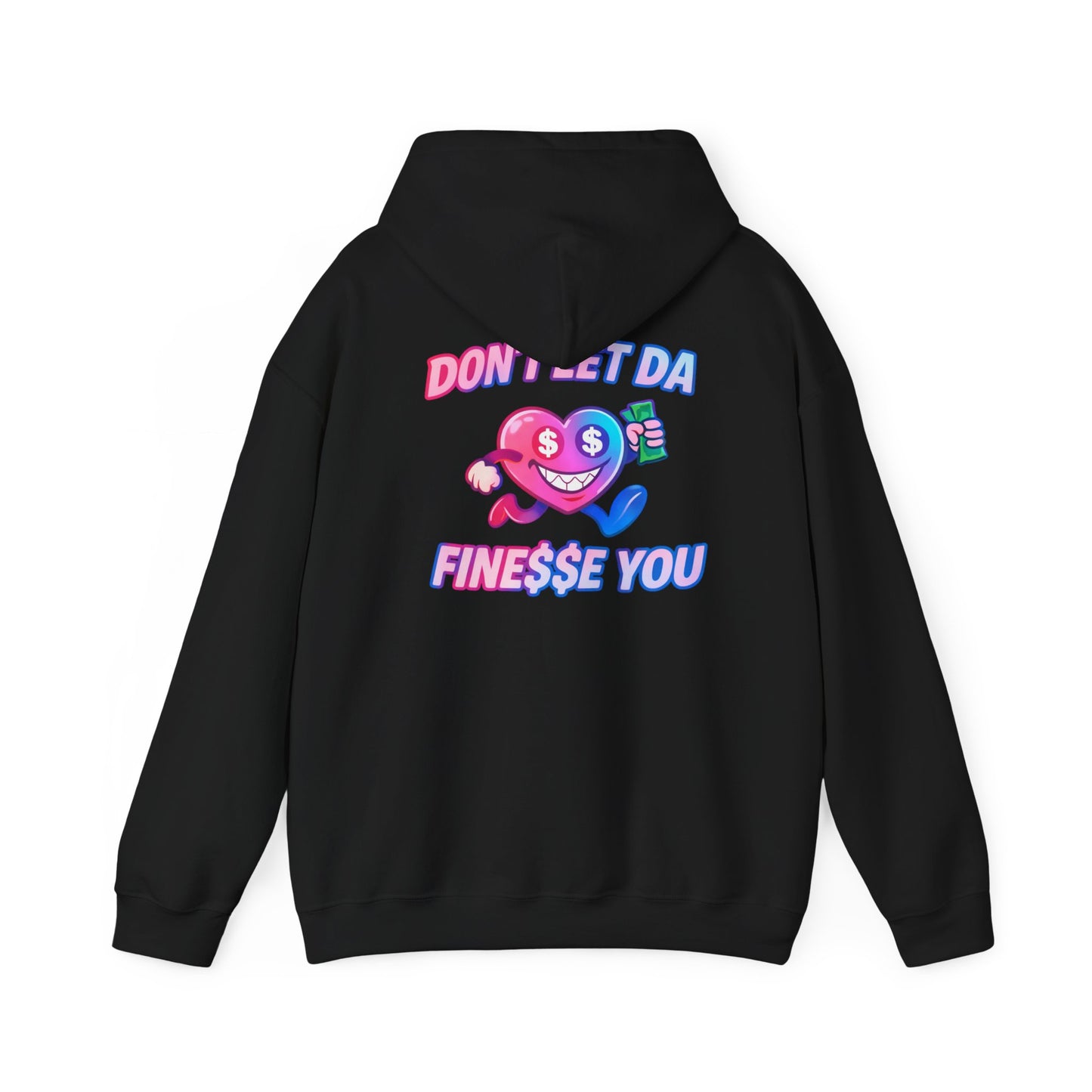 Finessin Bags Men’s Black, Pink & Blue Heavy Blend™ Hooded Sweatshirt V-DAY EDITION
