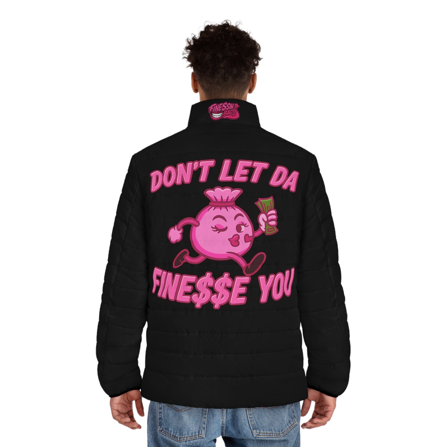 Finessin Bags Women’s Black & Pink Puffer Jacket