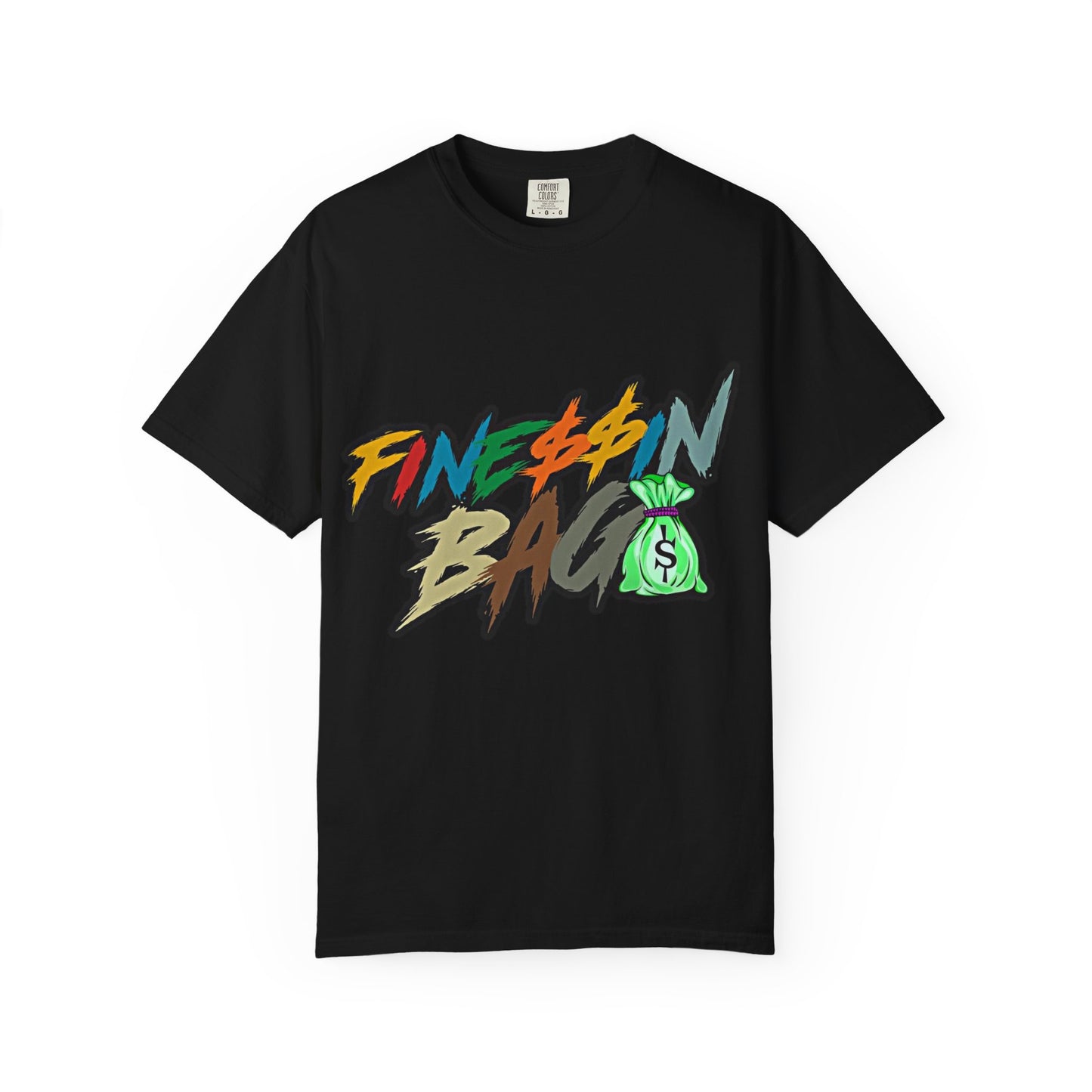 Finessin Bags Men’s Multi-Colored Black T-Shirt