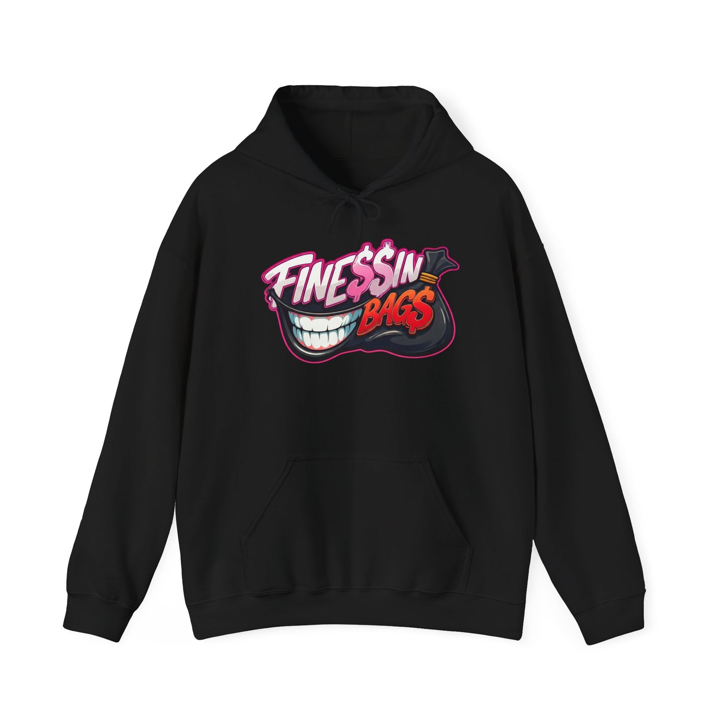 Finessin Bags Men’s Black Pink & Red Hooded Sweatshirt