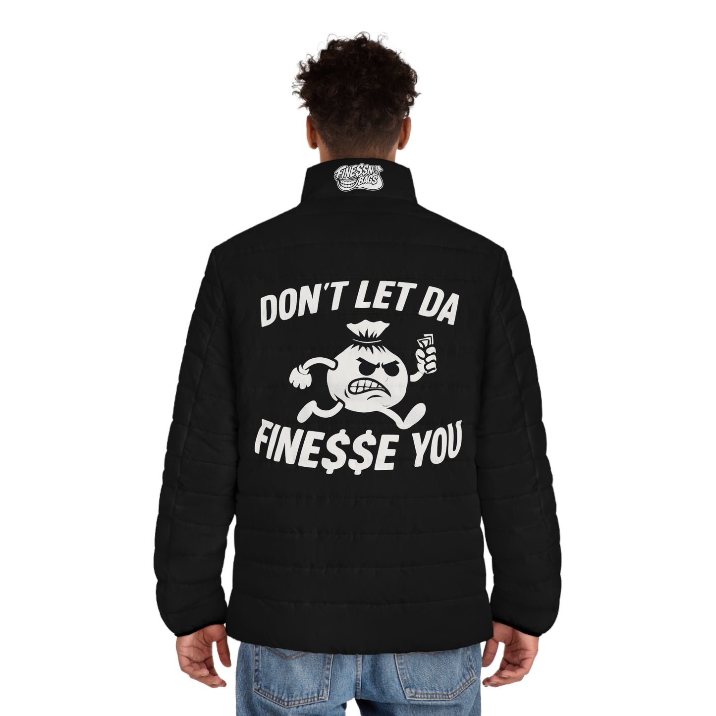Vibrant Men’s Black & White Puffer Jacket