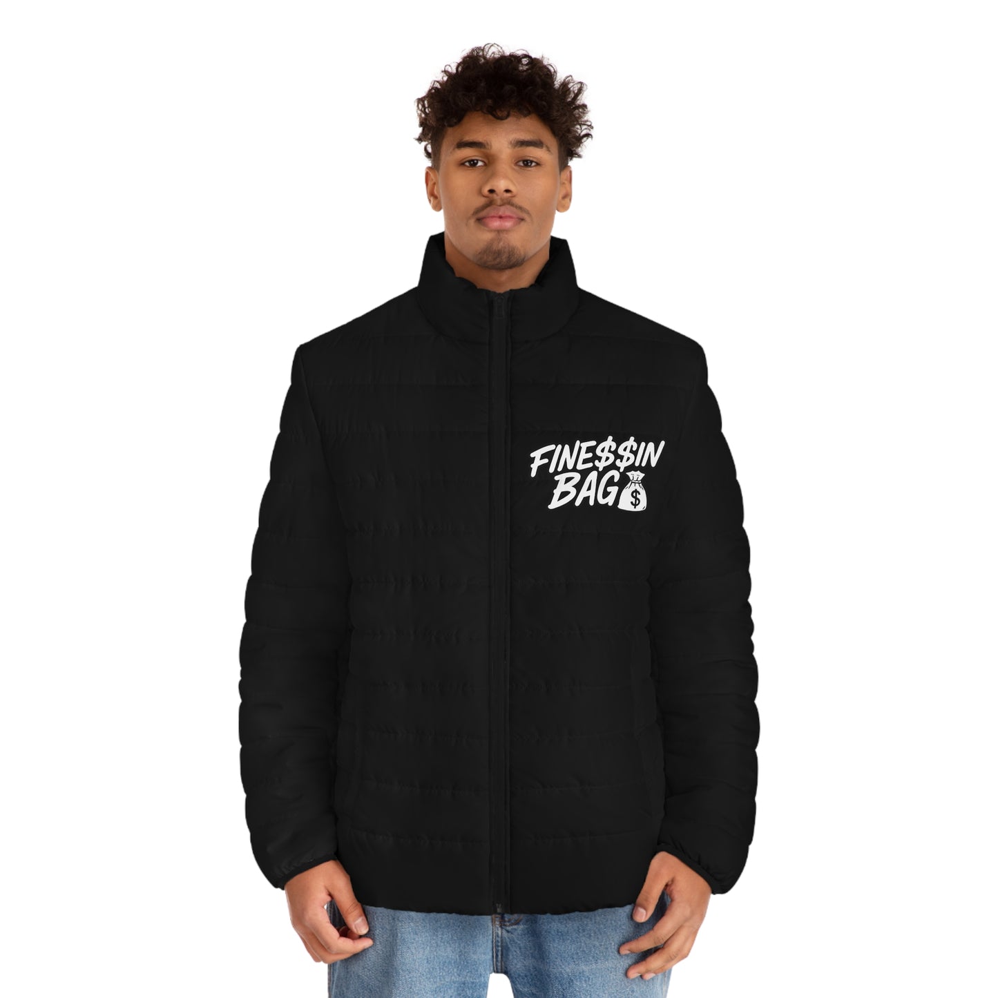 Vibrant Men’s Black & White Puffer Jacket