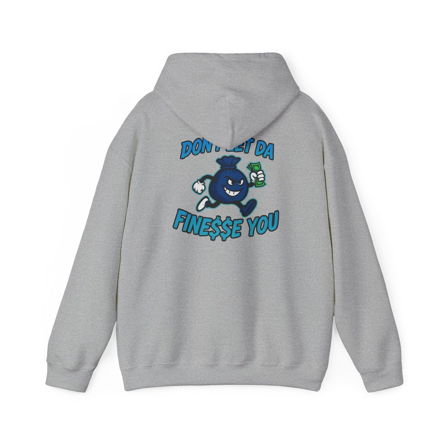 Finessin Bags Men’s Gray & Blue Hooded Sweatshirt