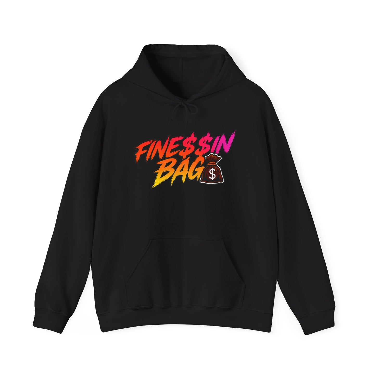 Finessin Bags Men’s Black Orange White & Brown Hooded Sweatshirt
