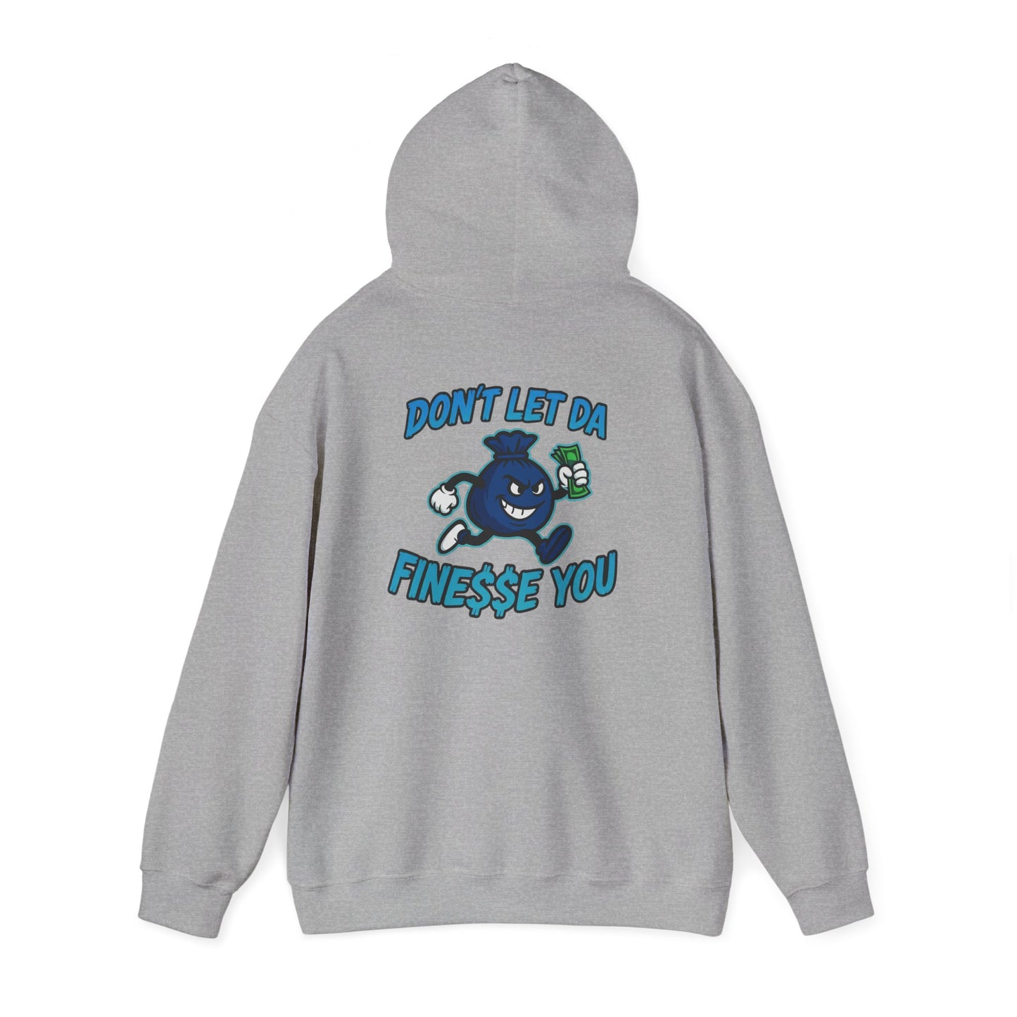 Finessin Bags Men’s Gray & Blue Hooded Sweatshirt
