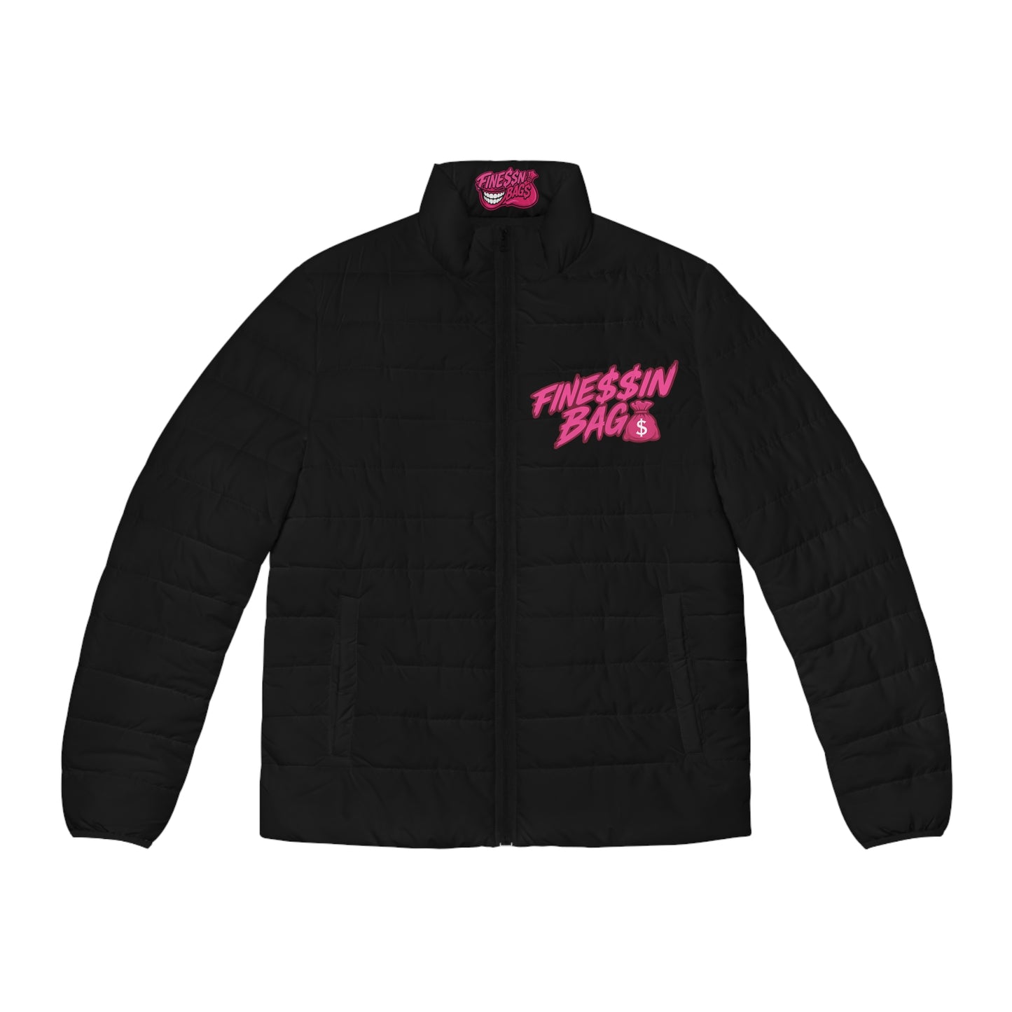 Finessin Bags Men’s Black & Pink Puffer Jacket