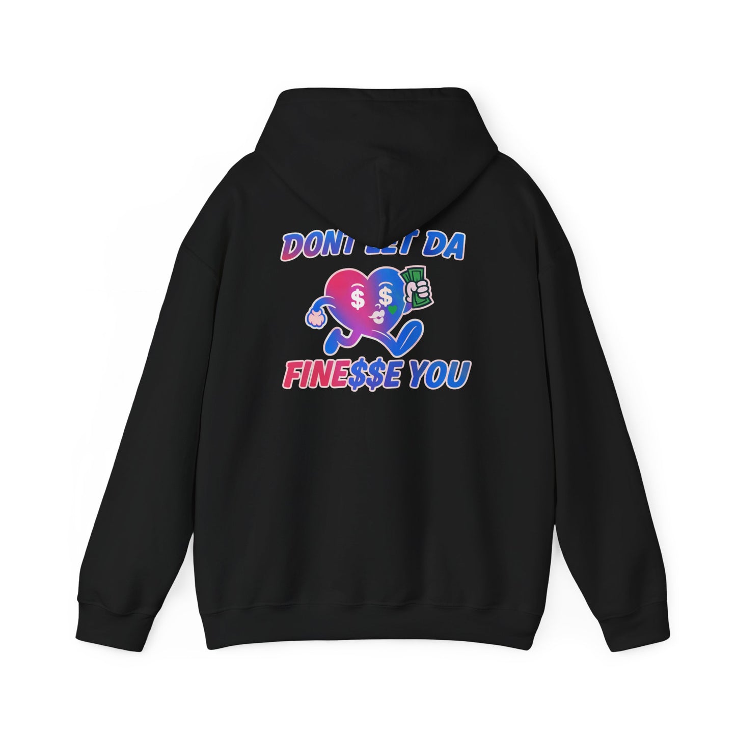 Finessin Bags Woman’s Black, Pink & Blue Heavy Blend™ Hooded Sweatshirt V-DAY EDITION
