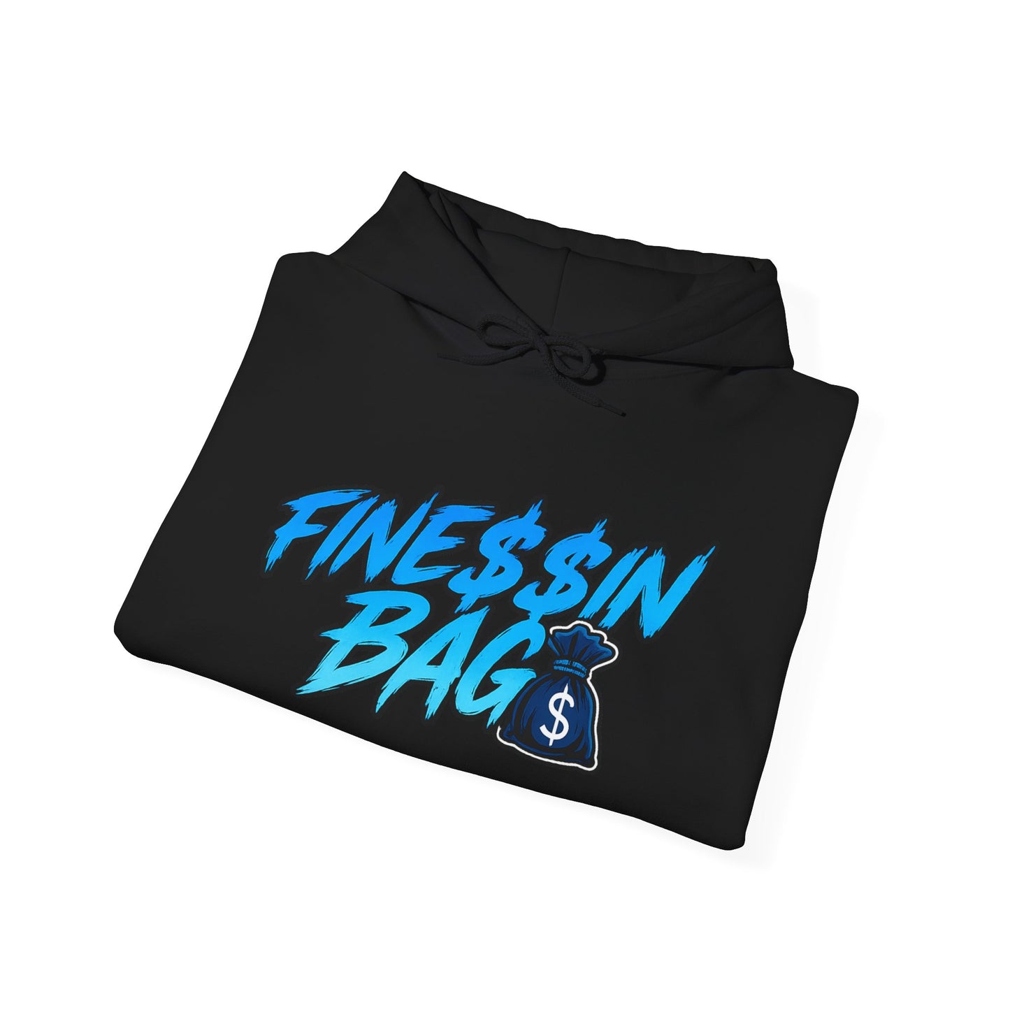 Finessin Bags Men’s Black & Blue Hooded Sweatshirt