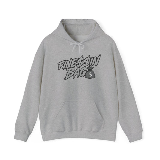 Finessin Bags Men’s Gray Black & White Hooded Sweatshirt