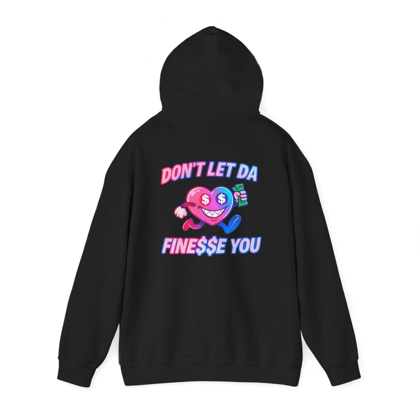 Finessin Bags Men’s Black, Pink & Blue Heavy Blend™ Hooded Sweatshirt V-DAY EDITION