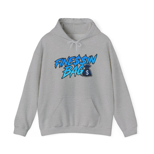 Finessin Bags Men’s Gray & Blue Hooded Sweatshirt