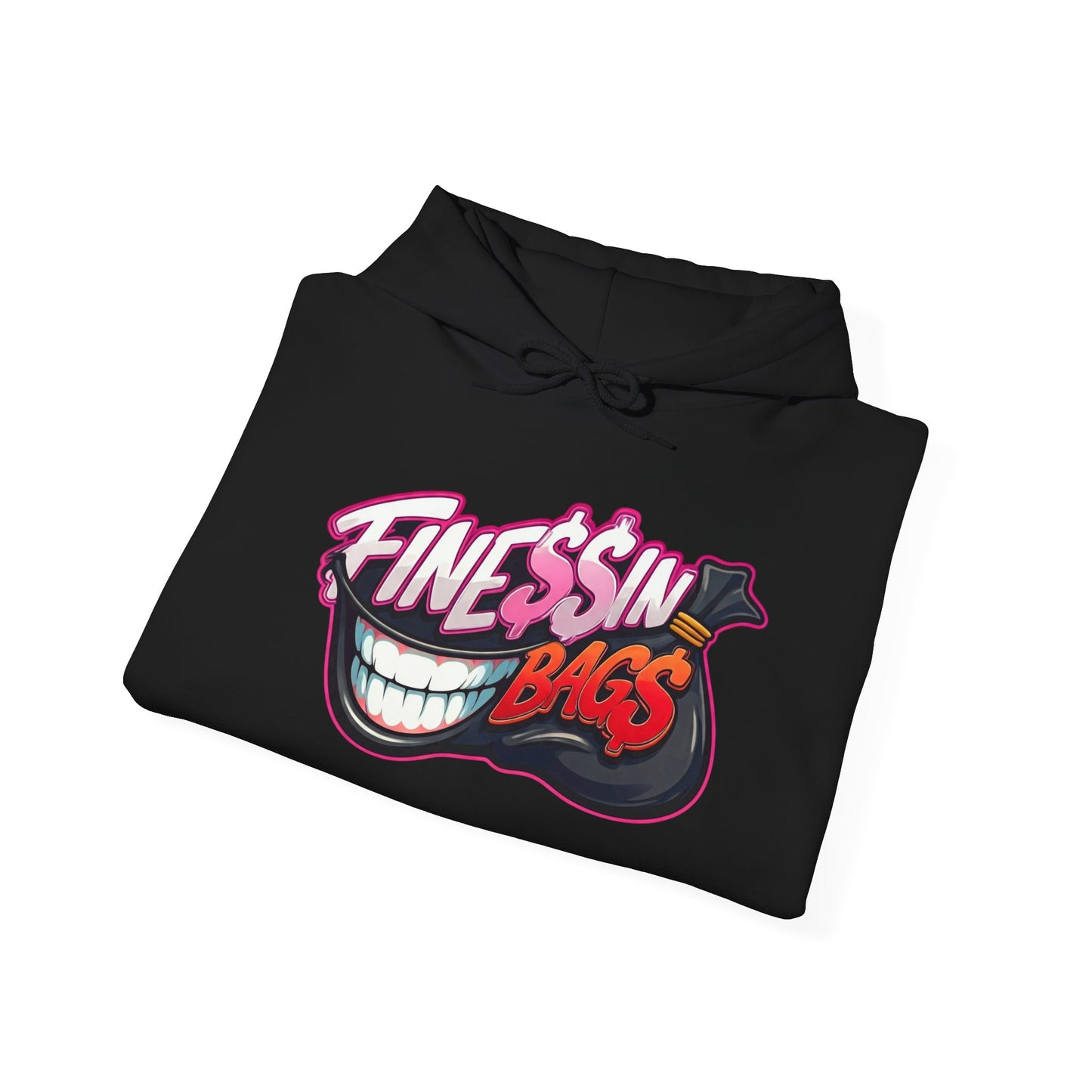 Finessin Bags Men’s Black Pink & Red Hooded Sweatshirt