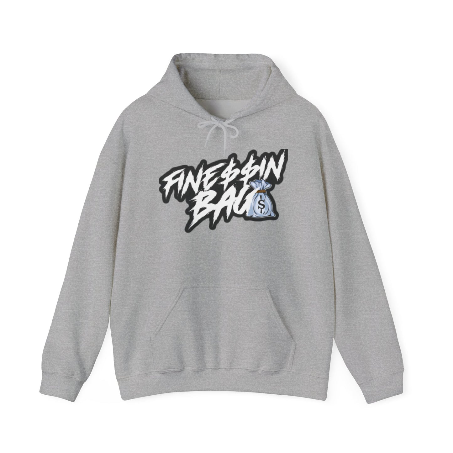 Finessin Bags Men’s Gray Black & White Hooded Sweatshirt